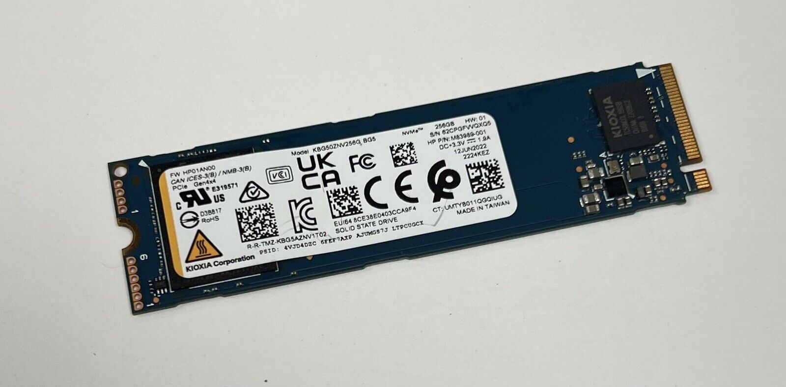 KBG50ZNV256G KIOXIA / Toshiba BG5 256GB M.2 PCIe NVMe Solid State Drive SSD