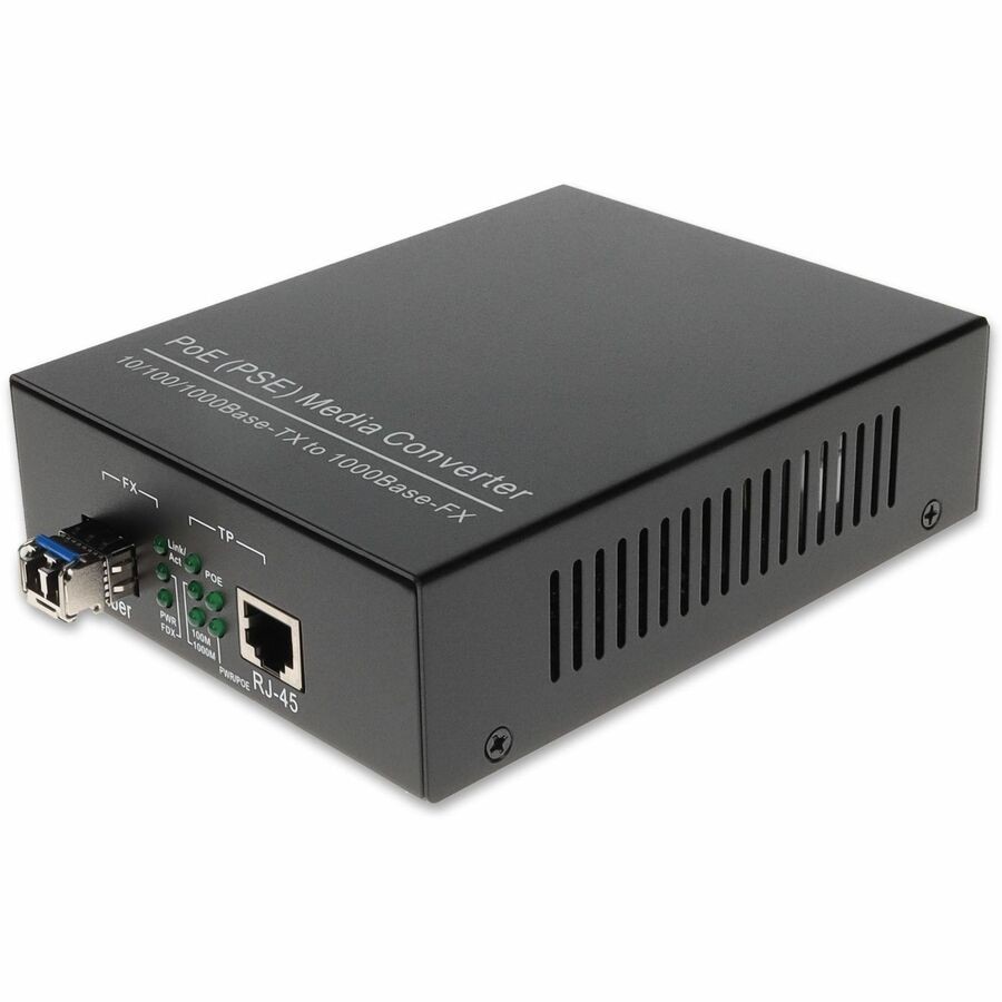 AddOn 10/100/1000Base-TX(RJ-45) to 1000Base-LX(LC) SMF 1310nm 10km POE Media