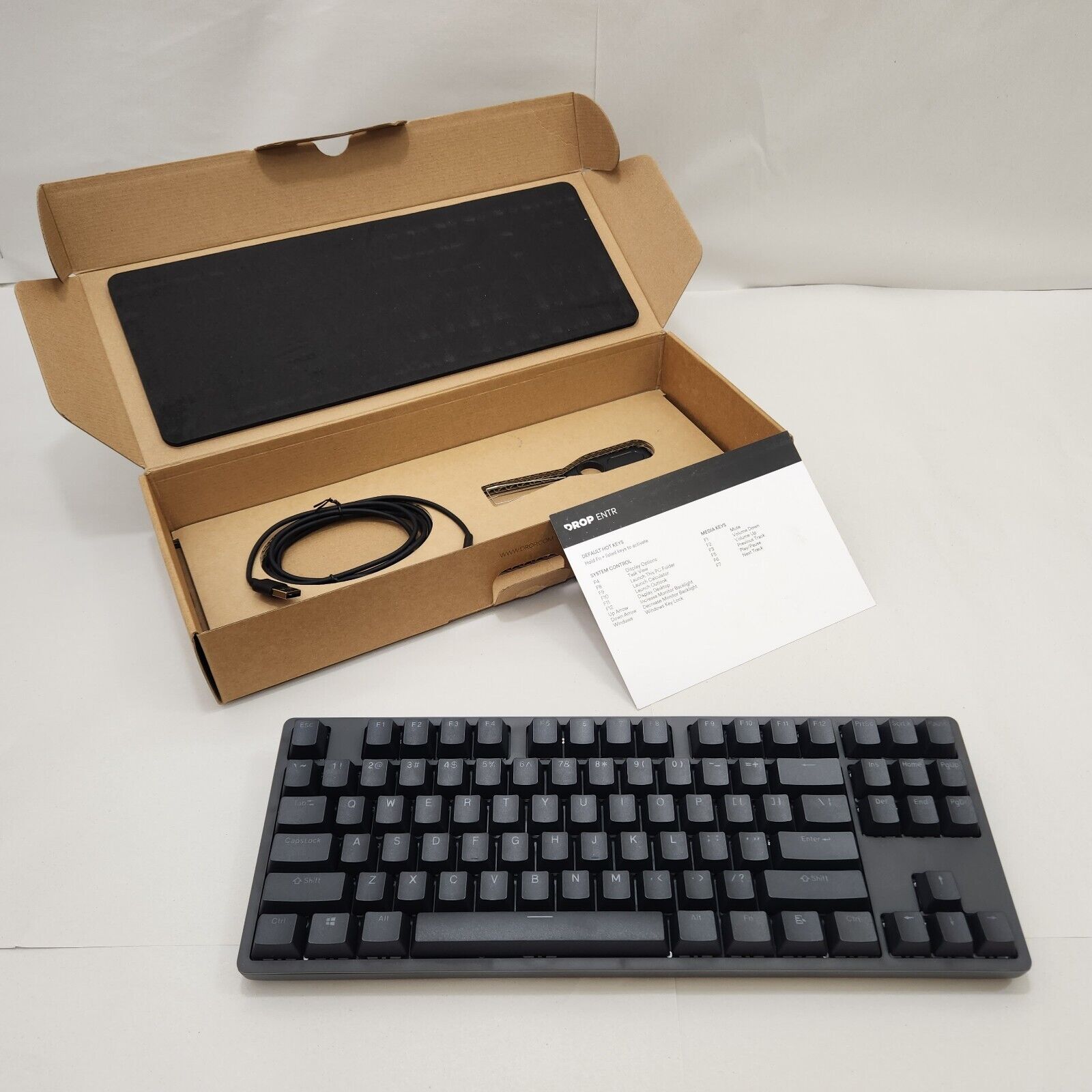 Drop ENTR Mechanical Keyboard TKL Fully Built All Black Key set 87 Keys Backlit