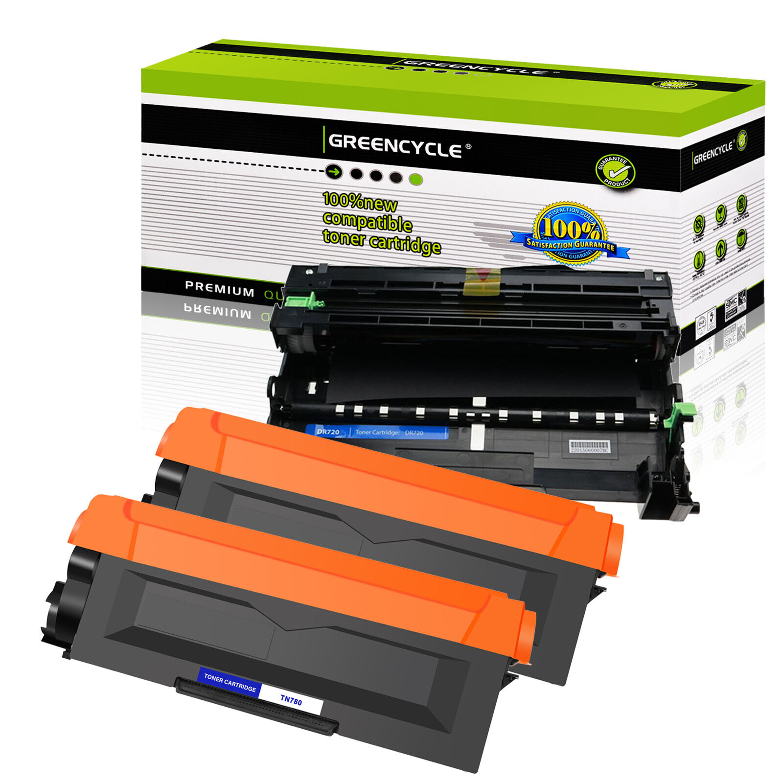 2 TN780 Toner Cartridge + 1 DR720 Drum For Brother MFC-8710DW MFC-8510DN 8515DN