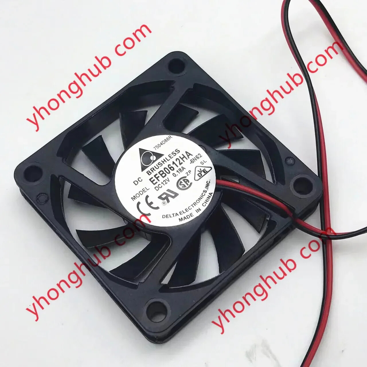 Delta Electronics EFB0612HA 5N62 DC 12V 0.18A 60x60x10mm Server Cooling Fan