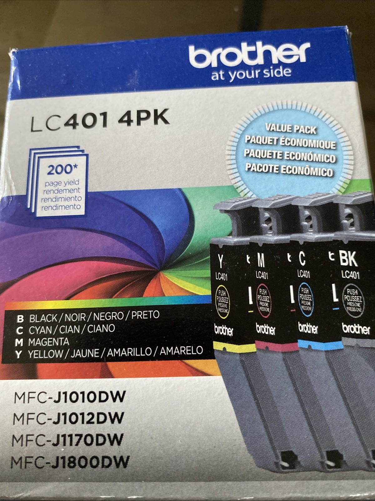 Brother Genuine LC4014PKS Standard Yield, Black, Cyan, Magenta, Yellow