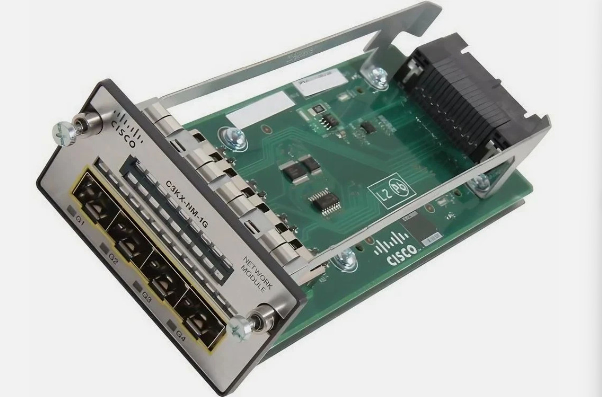 Used Cisco C3KX-NM-1G gigabit expansion module, suitable for 3750X and 3560X.