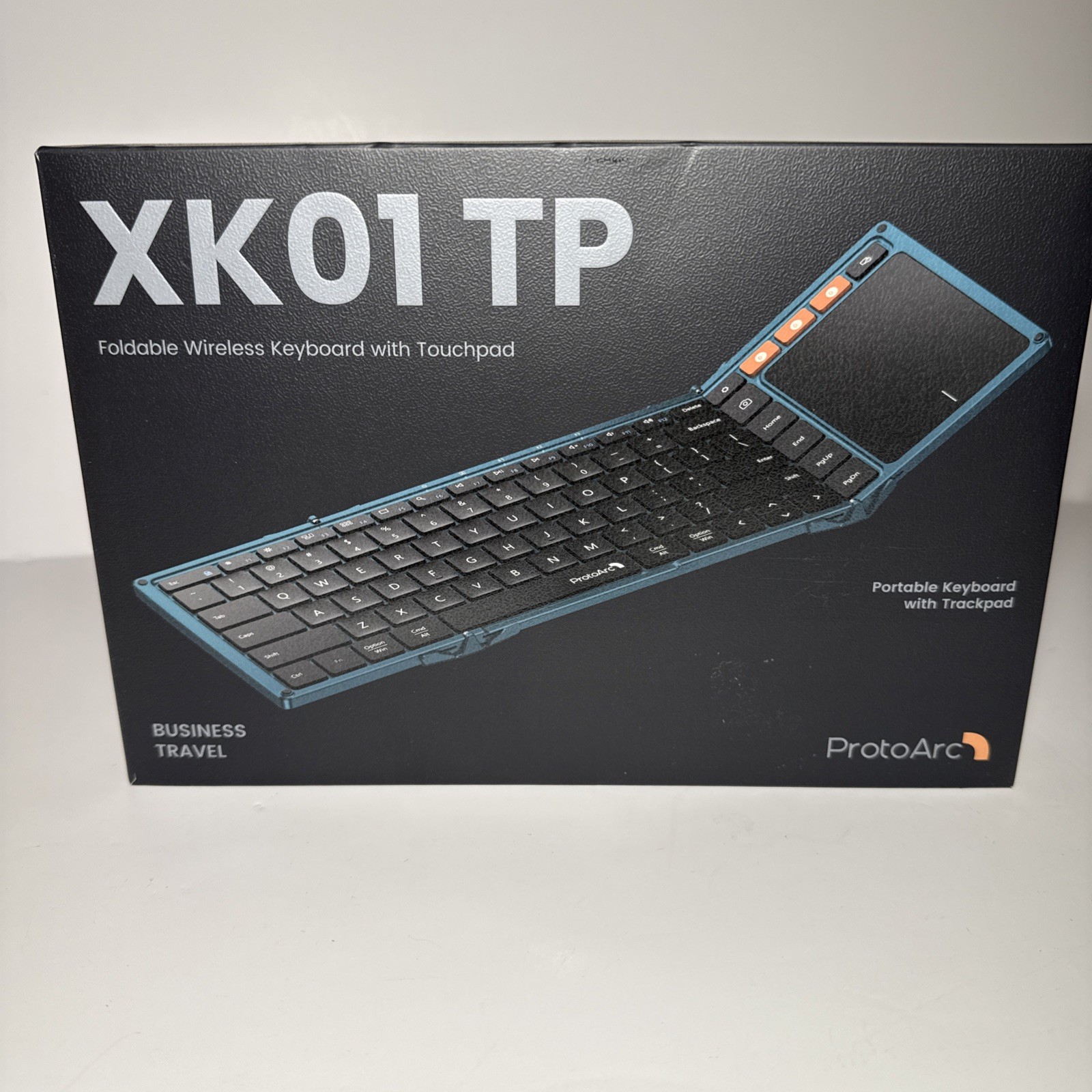 ProtoArc XK01 TP Full Foldable Wireless Keyboard W/Touchpad Black New Open Box