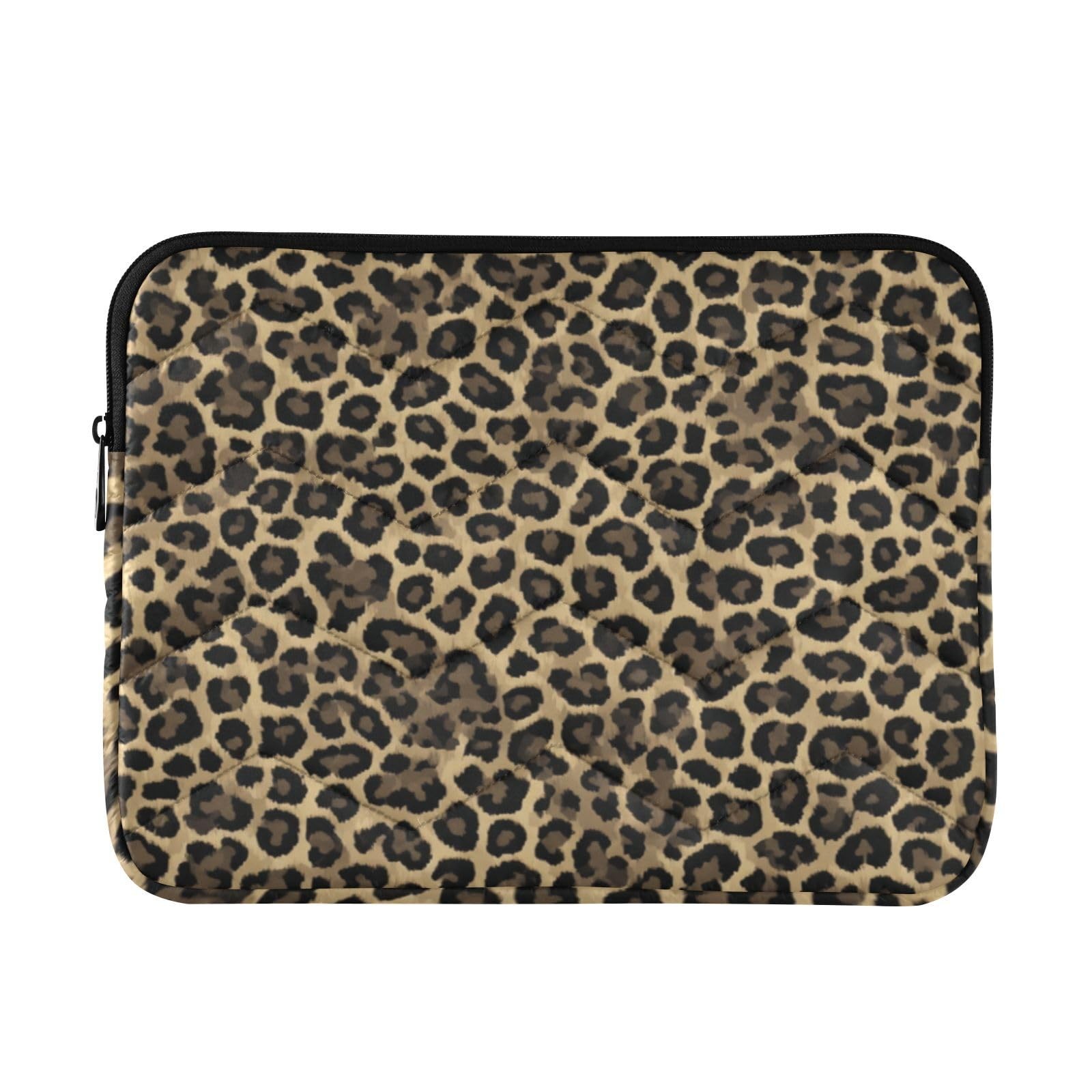 Brown Leopard Print Laptop Sleeve Case Protective Medium,
