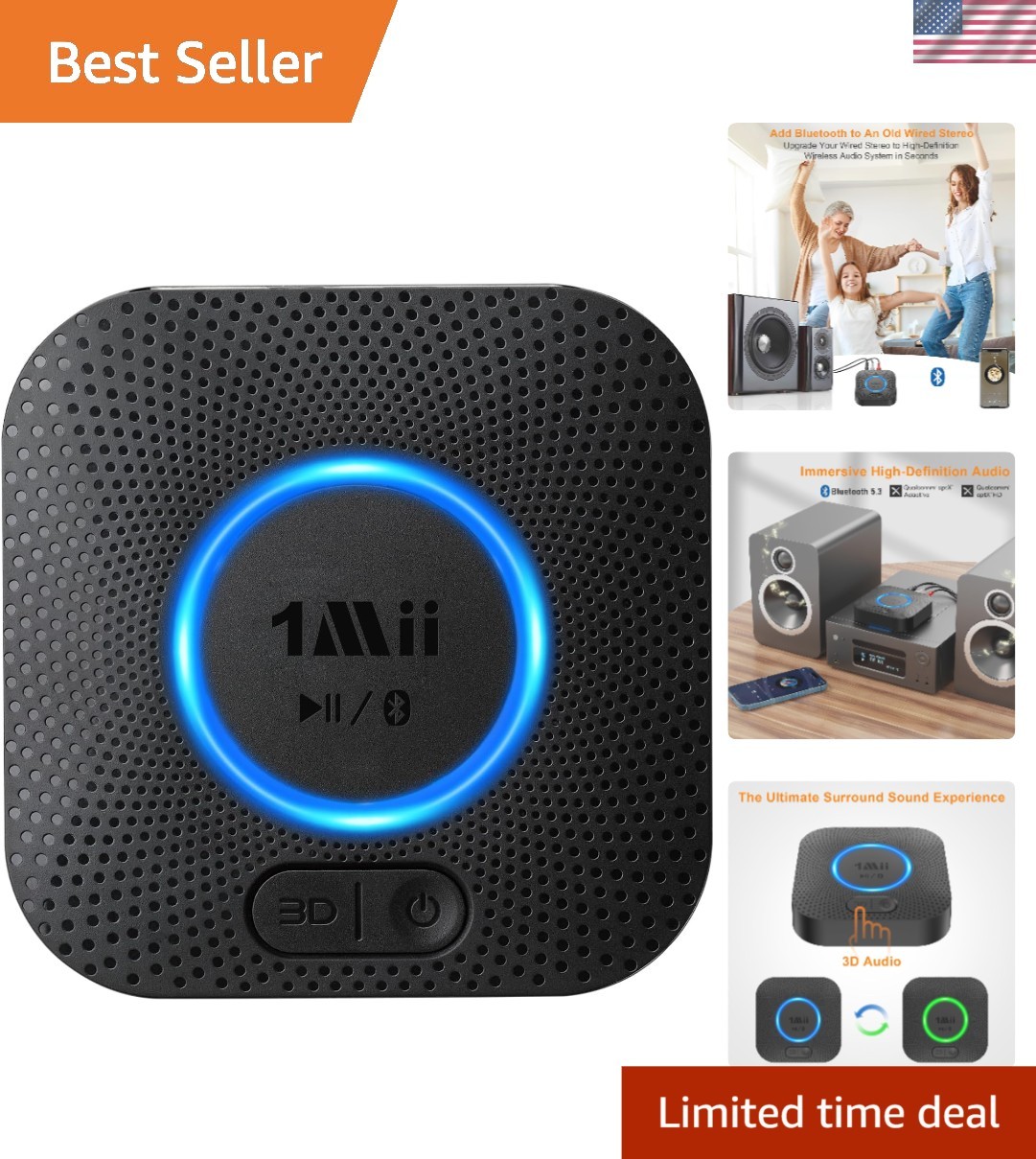 B06+ Bluetooth Receiver: Upgrade Your Stereo with 3D Surround Sounds & Streaming