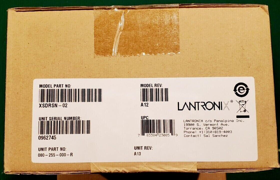 LANTRONIX XSDRSN-02 Industrial Device Server NEW