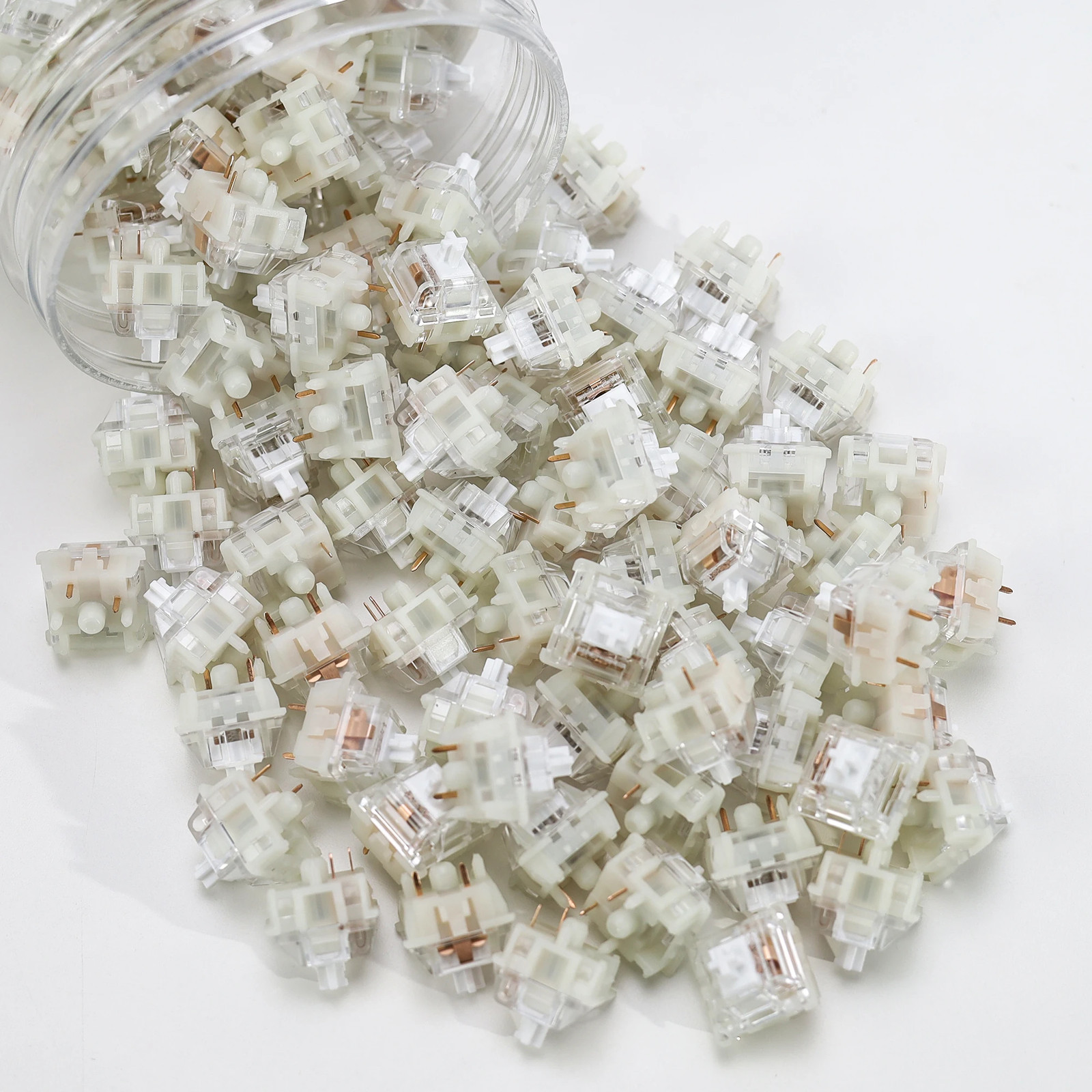 Kbdiy Linear Switch Kang White V3 5-PIN 40GF Pre Lubed POM Creamy - 10PCS