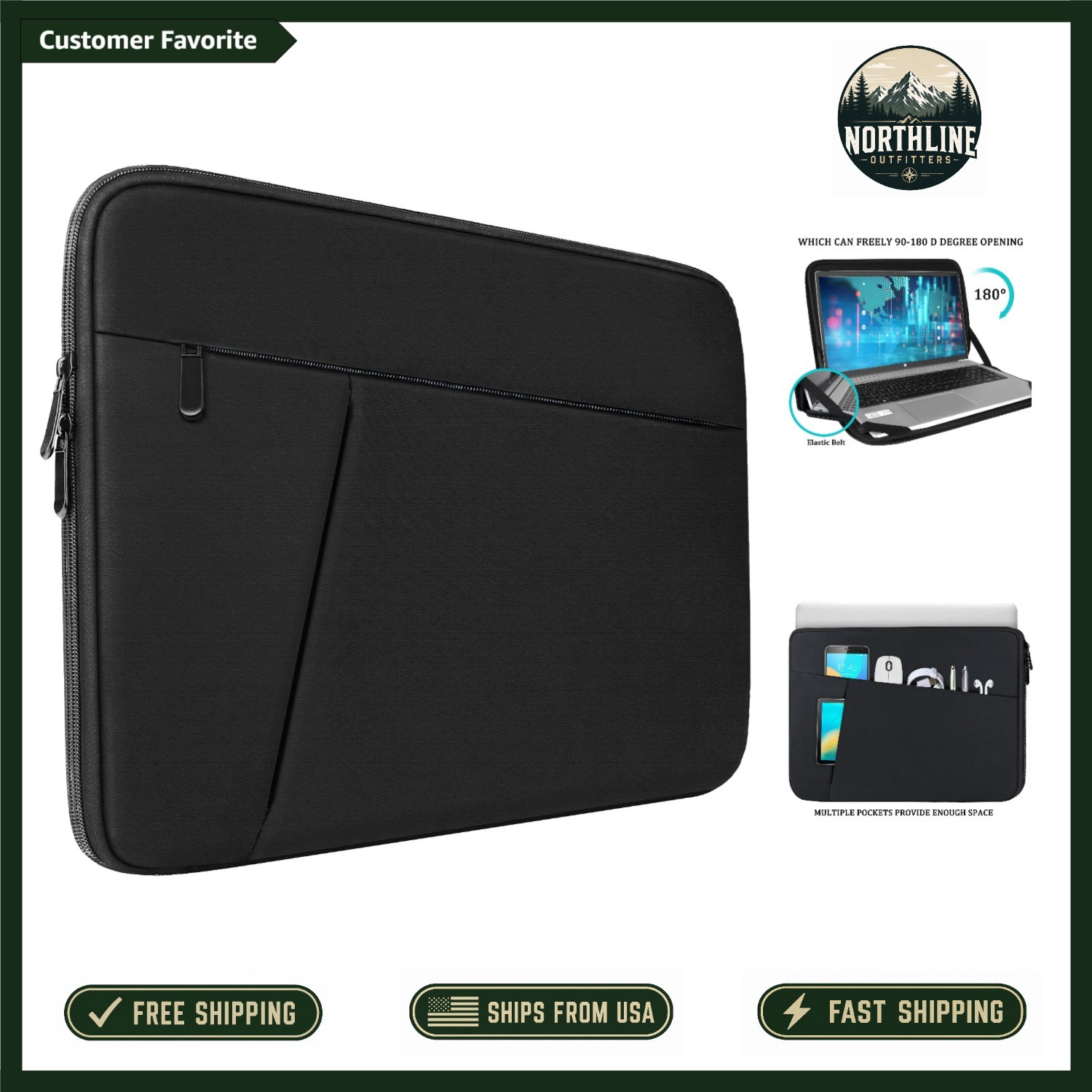 15.6-Inch Shockproof Laptop Sleeve - Elegant Neoprene Storage for Professionals