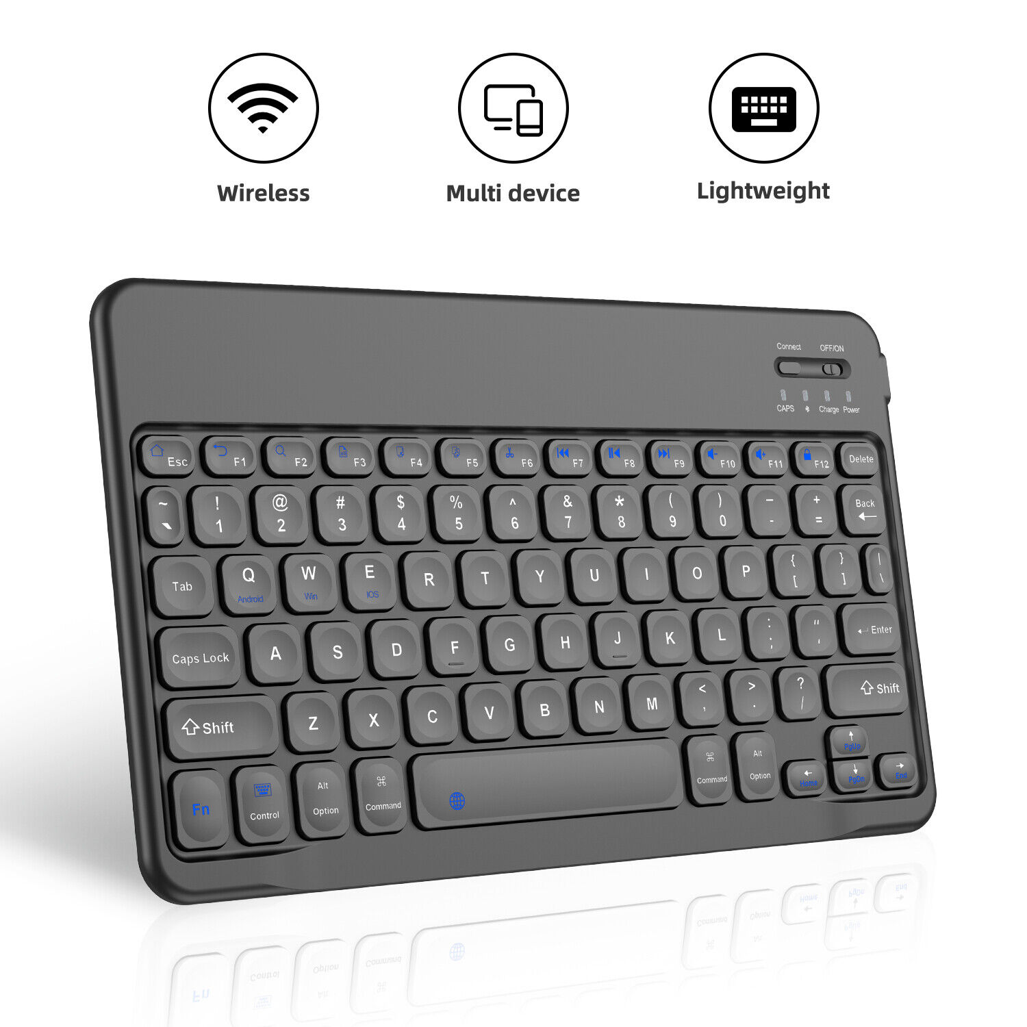 Universal 10inch Wireless Bluetooth Keyboard For PC Laptop Mac iOS iPhone Tablet