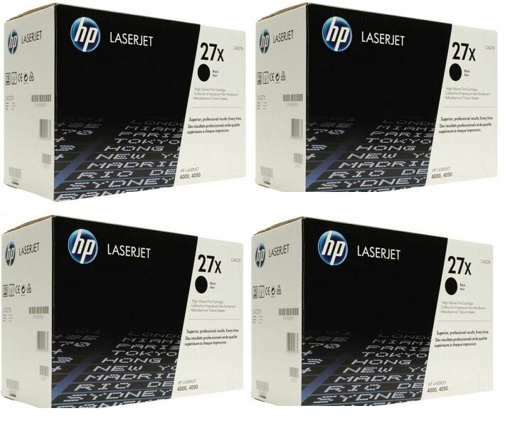 4 New Genuine SEALED BAG NO BOX HP 27X Laser Toner Cartridges C4127X