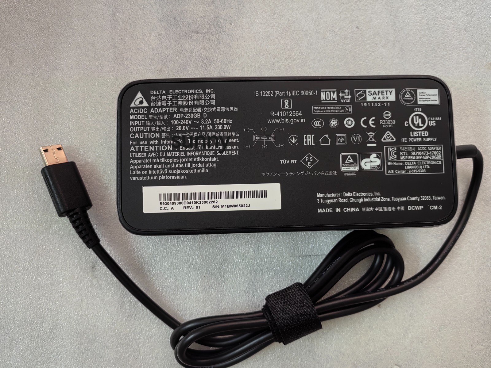 OEM Delta 20V 11.5A ADP-230GB D for MSI GP66 Leopard 10UH/RTX3080 230W Adapter