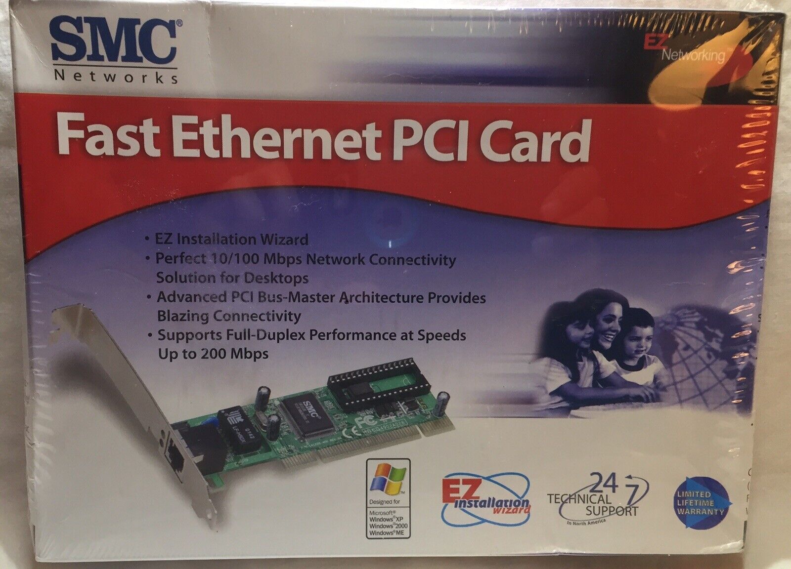 SMC Networks Fast Ethernet PCI Card EZ 10/100 Mbps SMC1244TX New Sealed In Box