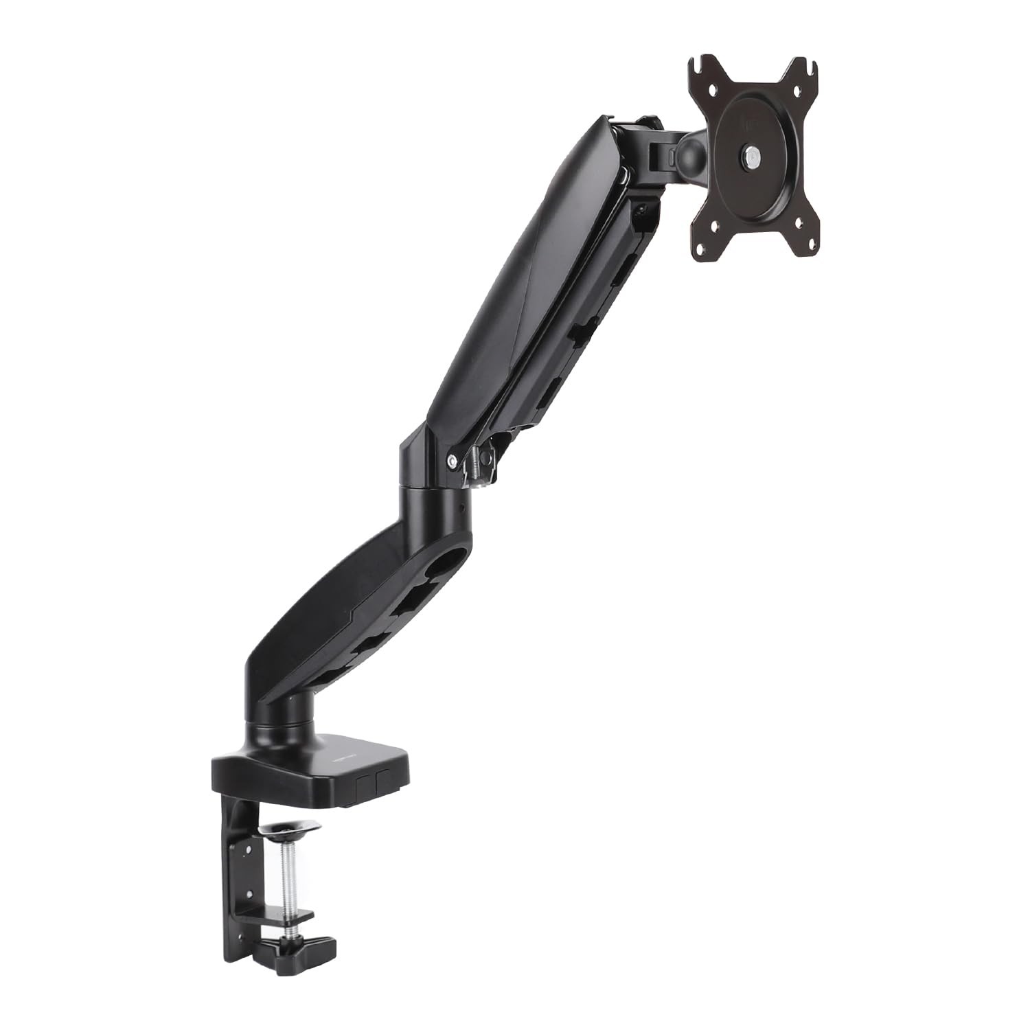 Amazon Basics Gas Spring Single Monitor Arm Desk Mount, Single, Black