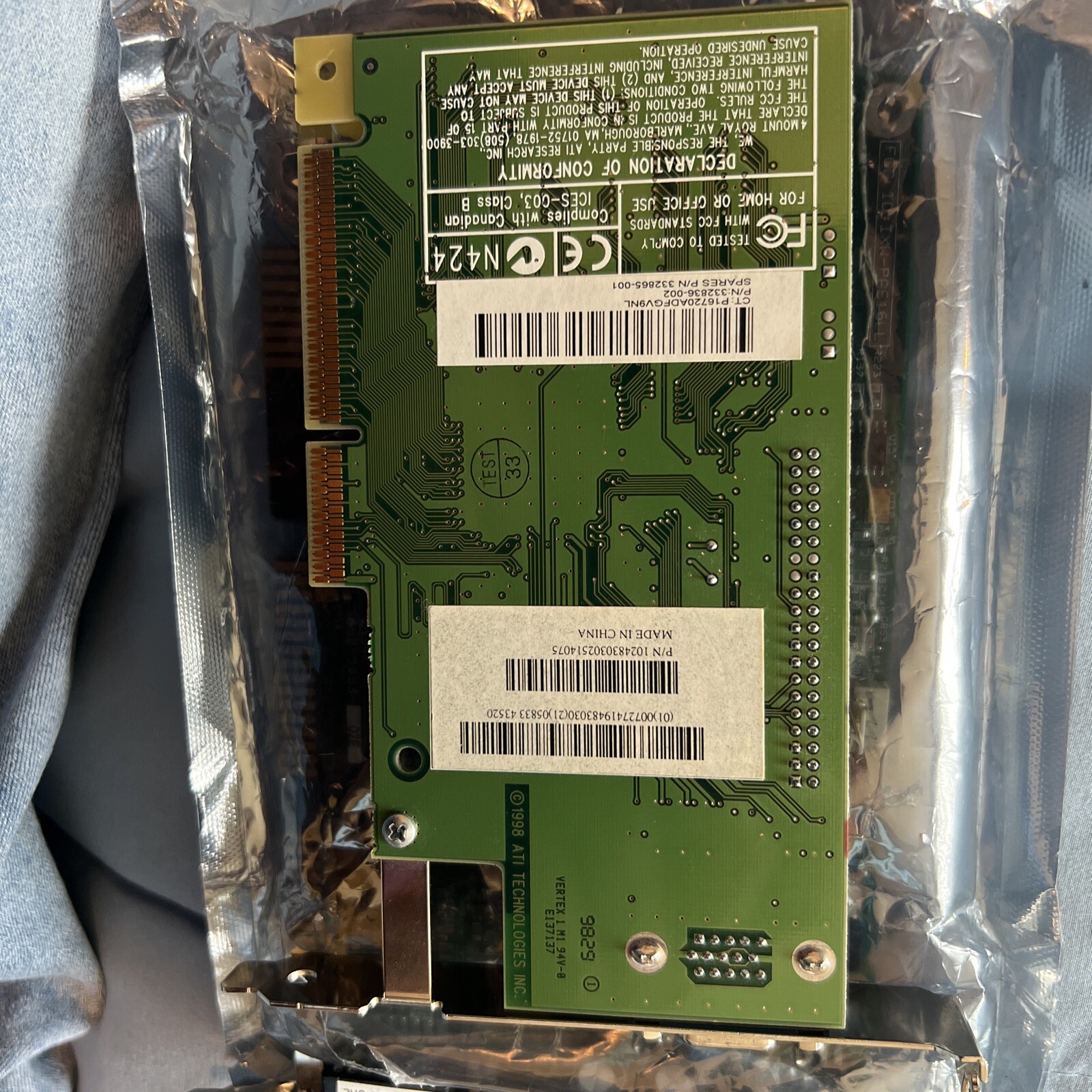 ATI Technologies Inc Vertex M19810 94V-0 E137137 Video Graphic Card 109-46200-00