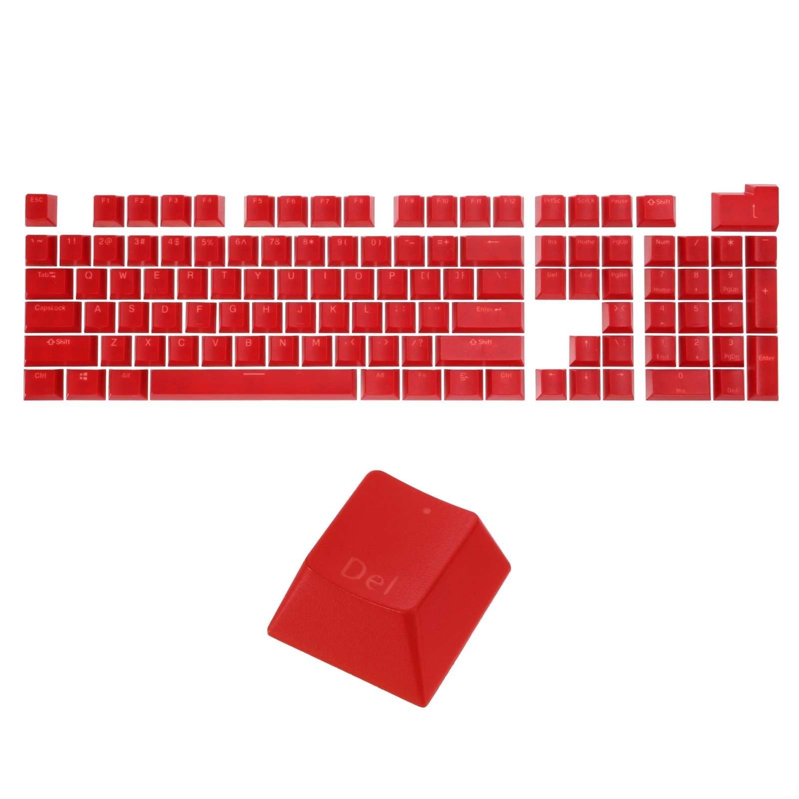 108 Keys Pudding Keycaps Set ABS for Mechanical Keyboard Layout, Red