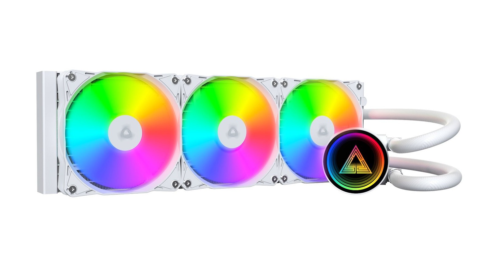 MONTECH Lightflow ARGB 360 White – Ultra-Quiet AIO Liquid CPU Cooler, 3100RPM Pu