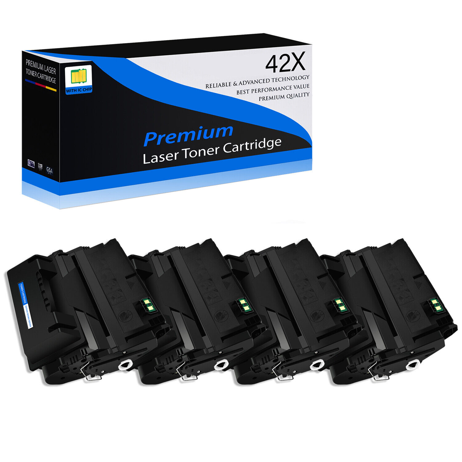 4 PACK Black Q5942X 42X Toner for HP LaserJet 4250n 4250tn 4350 4250dtn 4350t