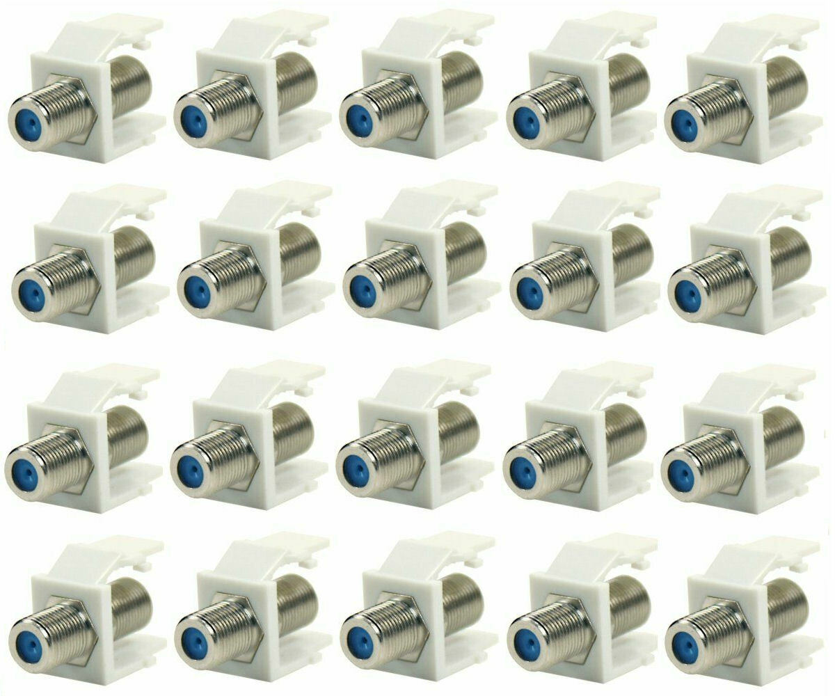 20 x F type Keystone High Frequency 3GHz Insert Plate Coax Jack Cable Connector