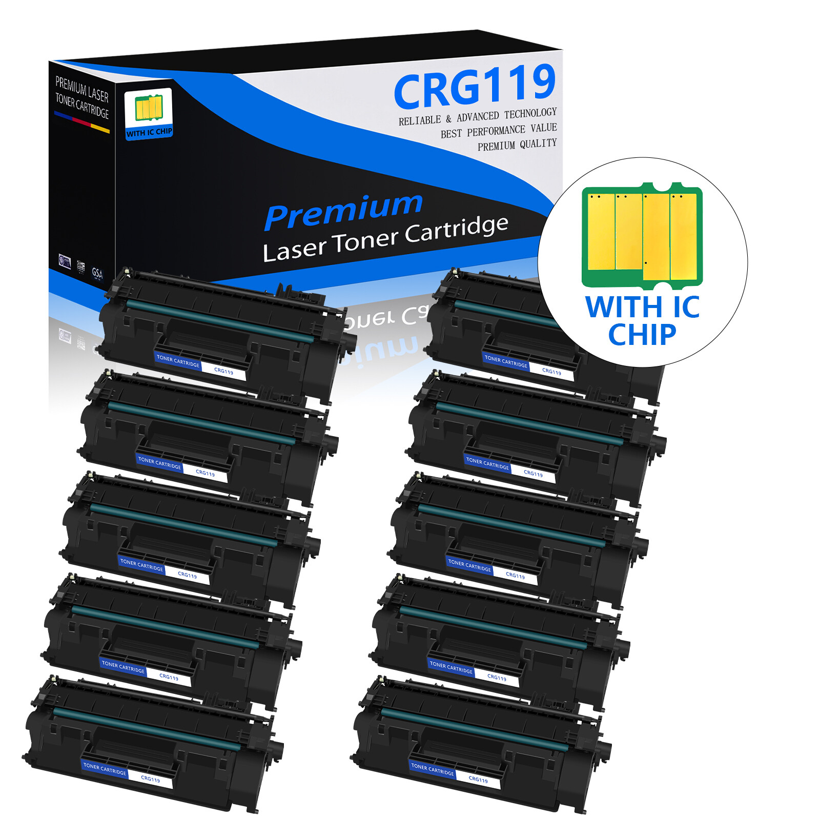 10 PACK - CRG119 Toner for Canon 119 II imageClass MF5960DN MF6160DW LBP6310DN