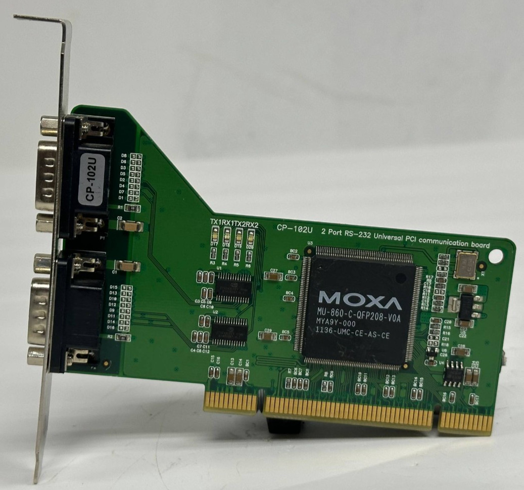 MOXA CP-102U 2-PORT RS-232 UNIVERSAL PCI SERIAL COMMUNICATION BOARD