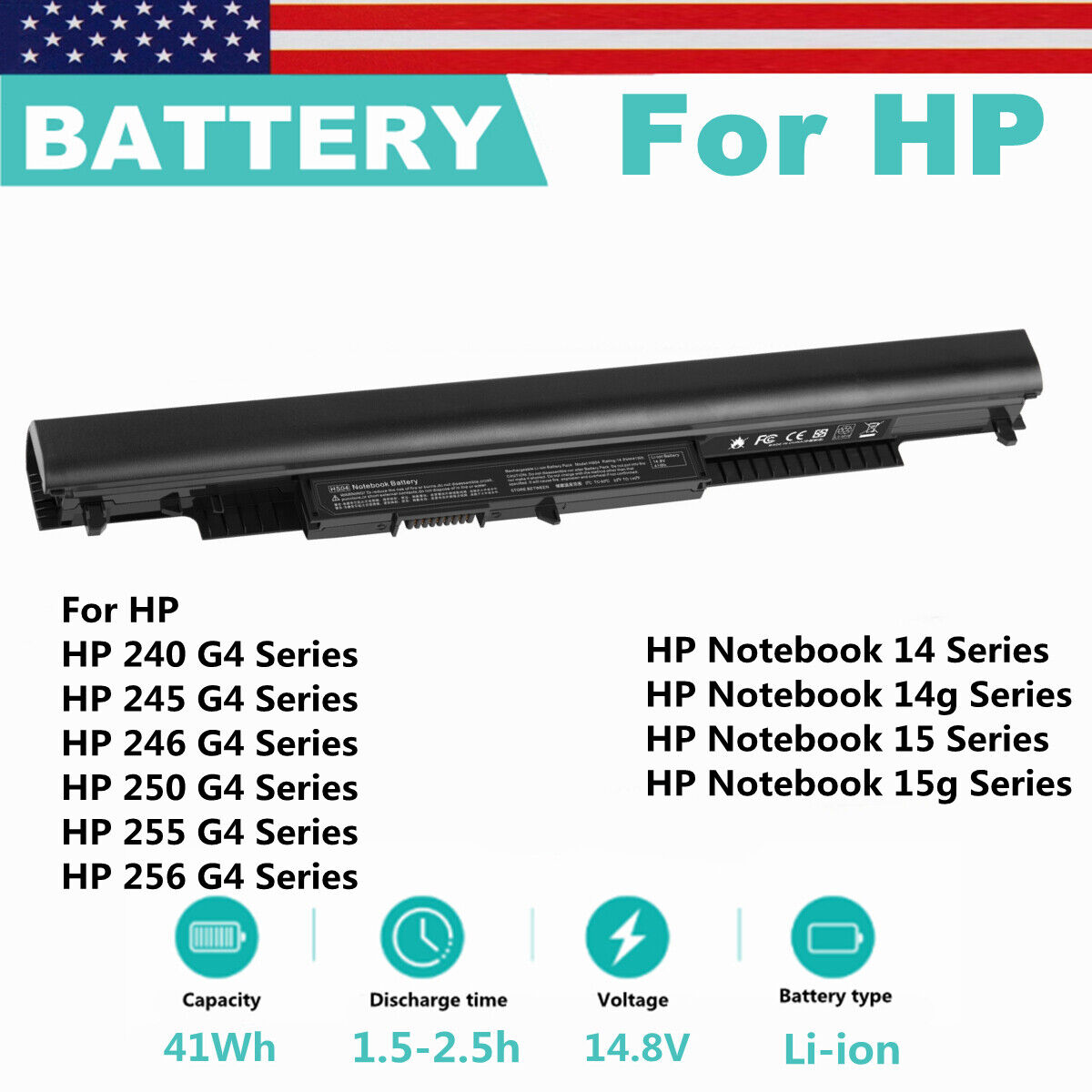 Replace For HP 240 245 246 250 255 G4 G5 Notebook Battery 807956-001 HS03 HS04