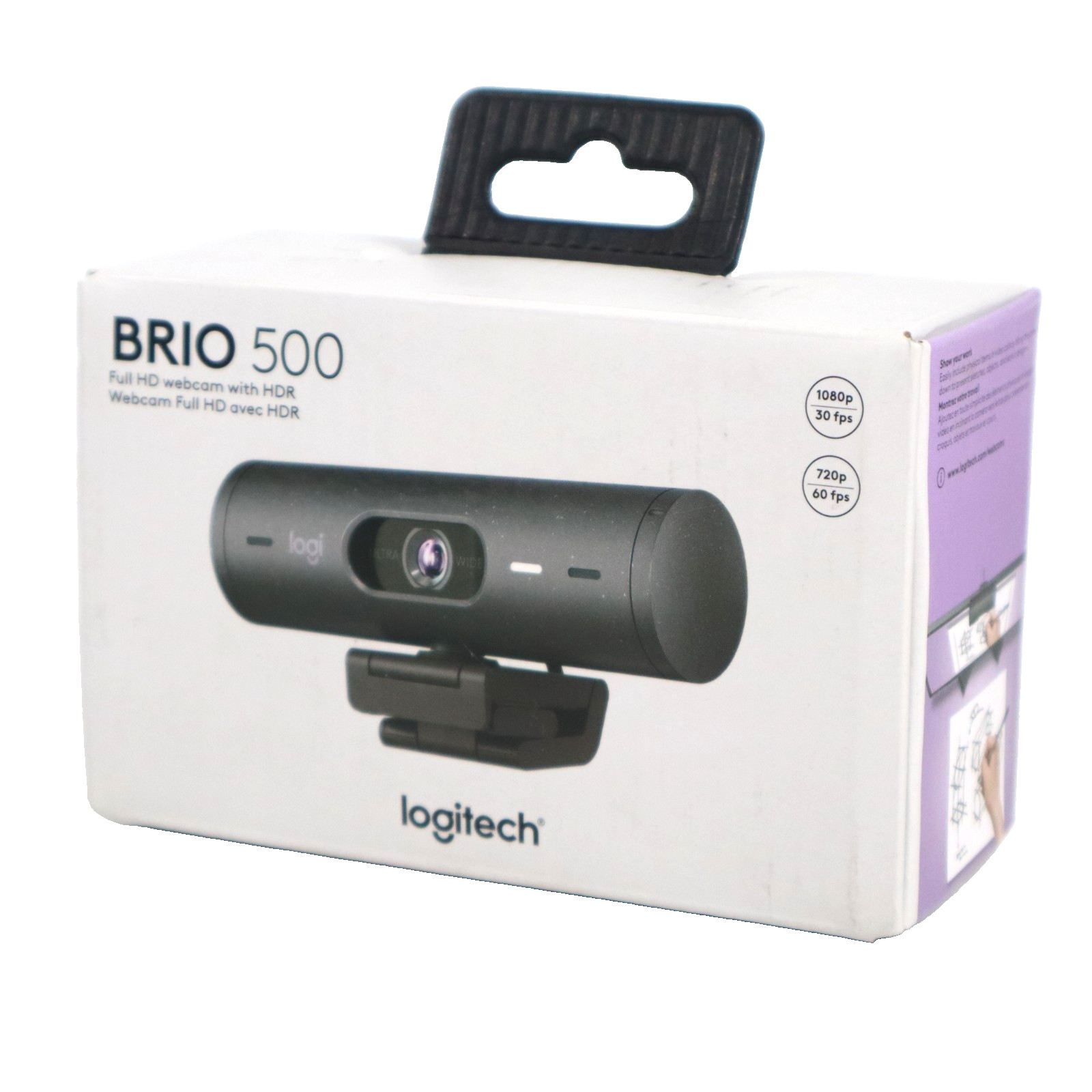 NO MOUNT Logitech BRIO 500 Graphite 1080p 30fps USB-C Webcam Auto Focus/Exposure