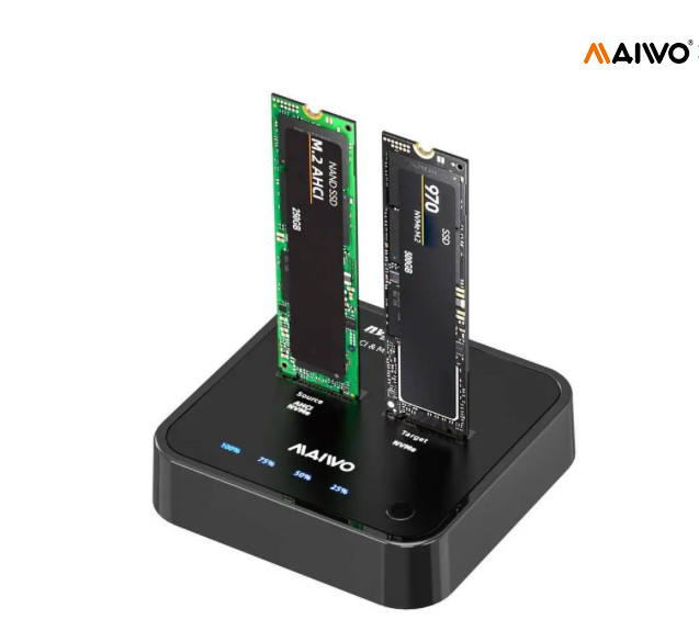 MAIWO Dual Bay M.2 PCIe NVMe SSD Docking Station External SSD Duplicator