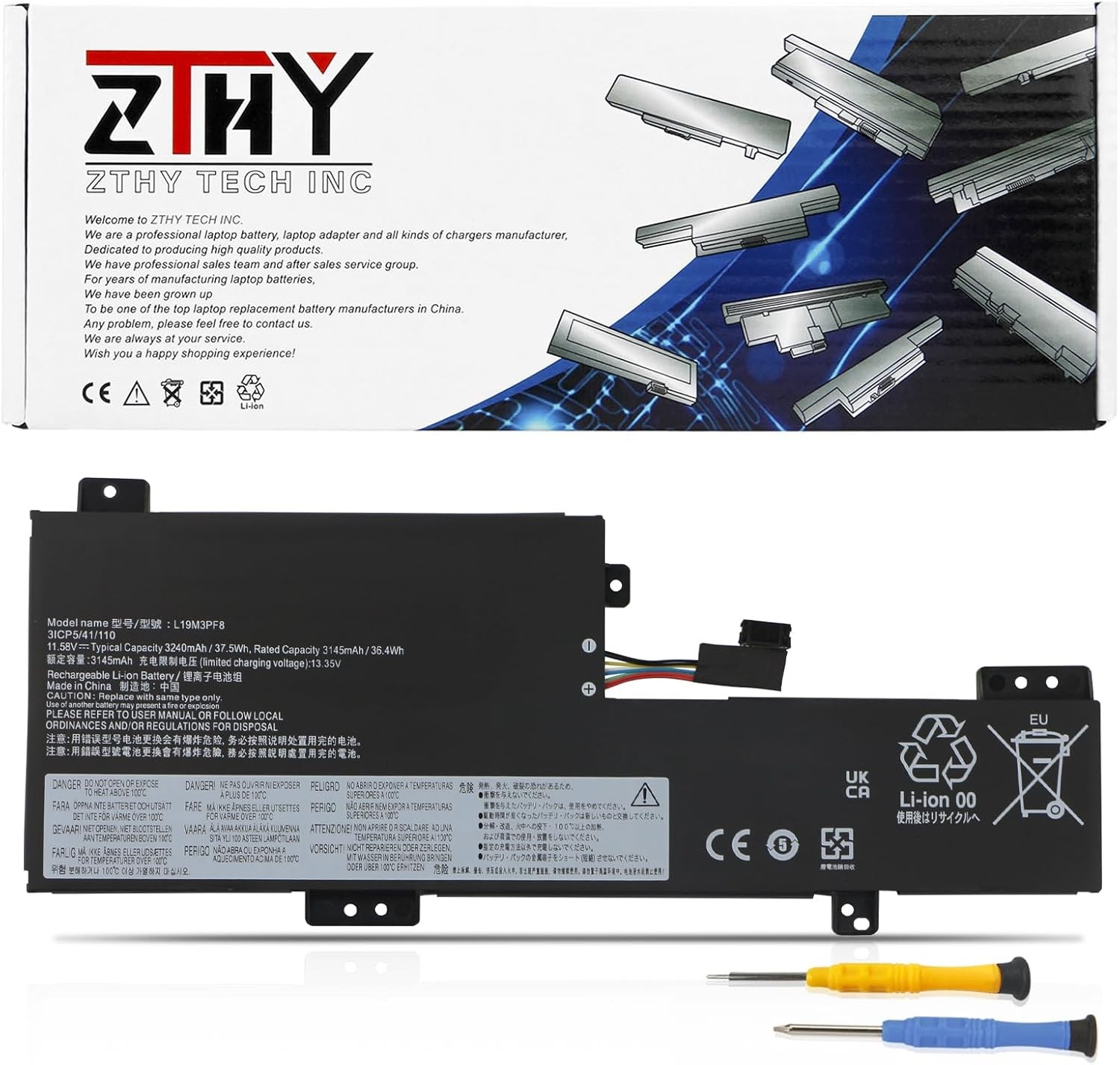 L19C3PF8 L19M3PF8 Laptop Battery Replacement for Lenovo Ideapad Flex 3 11IGL05