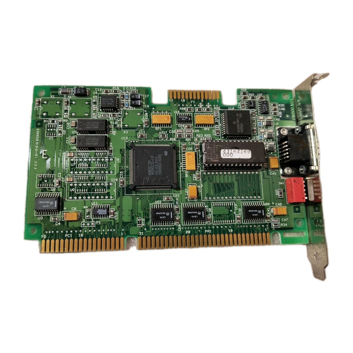 RARE VINTAGE 1990 WDC WD90C11-LR 16 BIT ISA VGA CARD MXB135