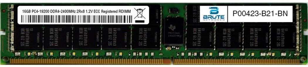 P00423-B21 - HP Compatible 16GB PC4-19200 DDR4-2400MHz 2Rx8 1.2V ECC RDIMM