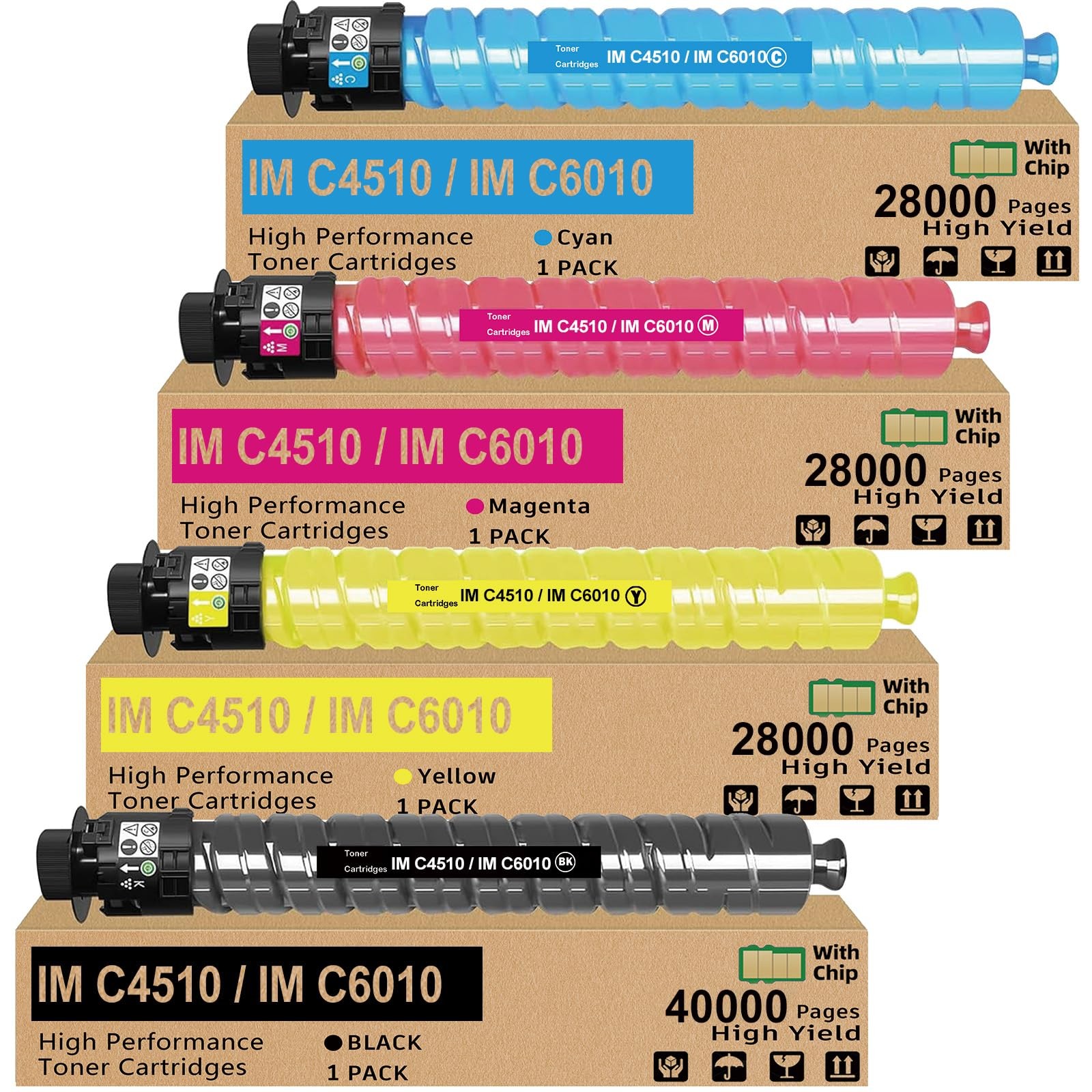CLOROINK IM C4510 High Yield, C6010 Toner with Chip B/C/Y/M Color