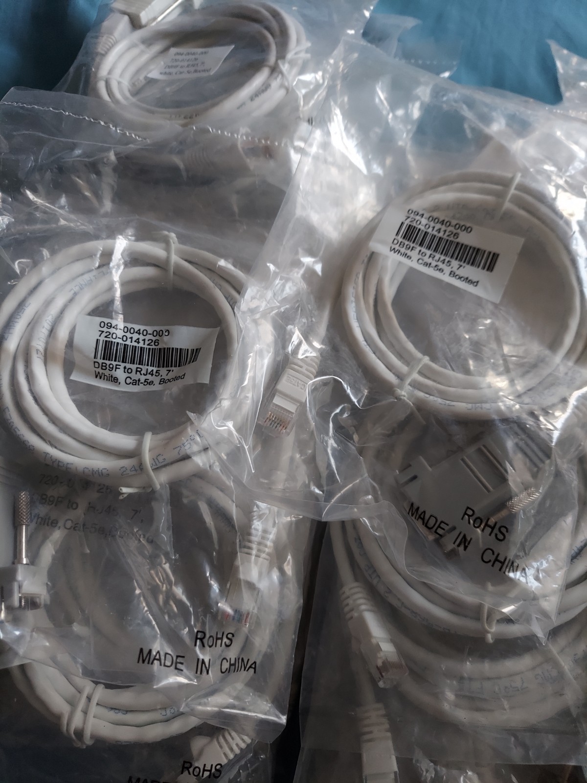 Bulk Lot Qty 23 Juniper Serial Console Cable RJ-45 DB9F 094-0040 720-014126 NEW