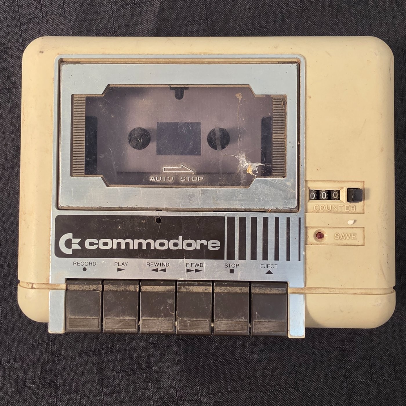 Vintage Commodore C2N Cassette Datasette Tape Drive VIC-20 C64 Untested As-Is