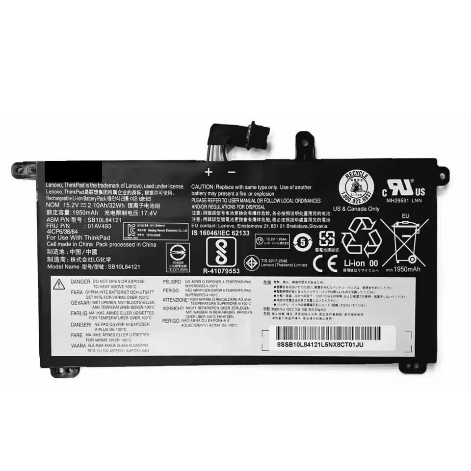 Genuine 01AV493 Battery For Lenovo ThinkPad T570 T580 P51S P52S 00UR891 00UR892