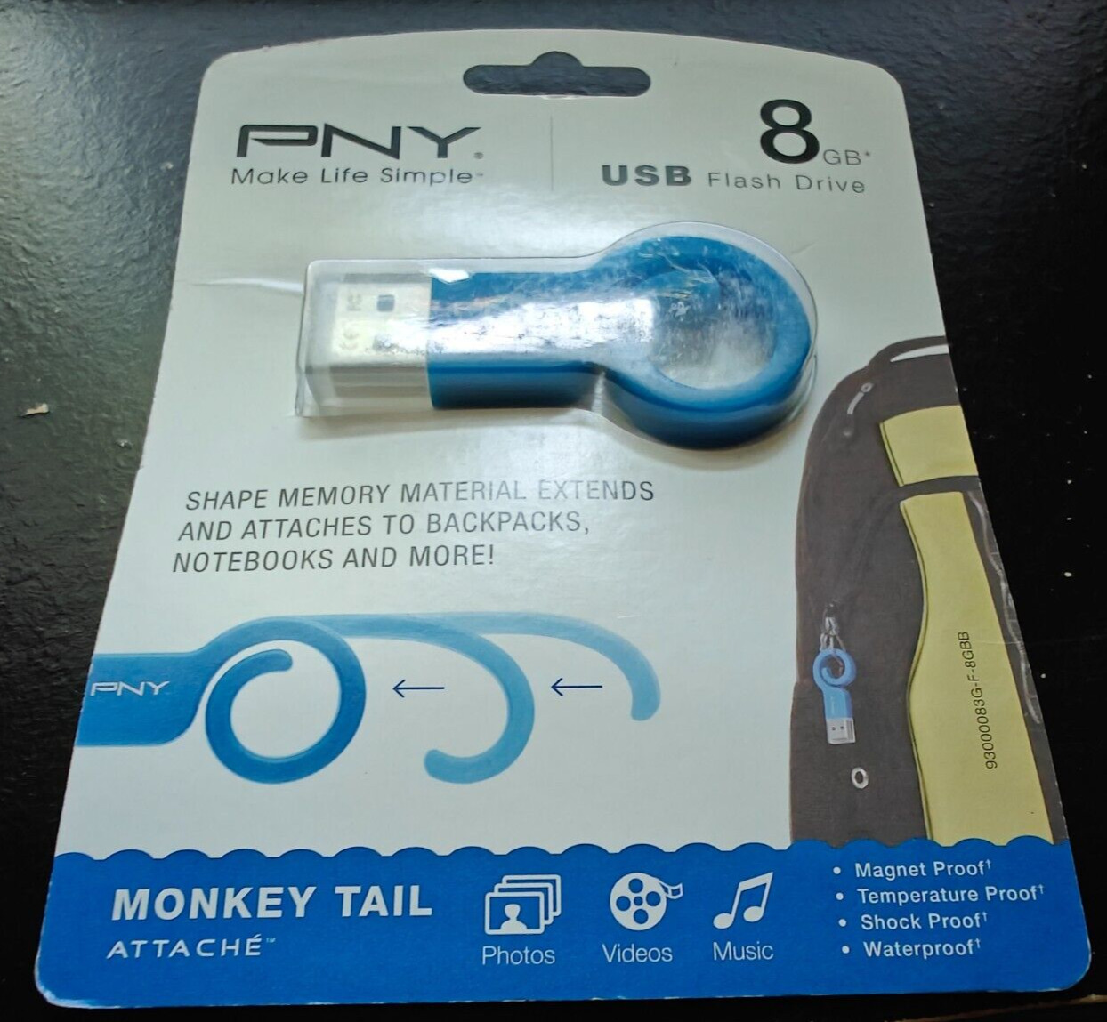 NEW & SEALED Authentic PNY Attaché 8GB USB 2.0 Flash Drive Monkey Tail 🐒
