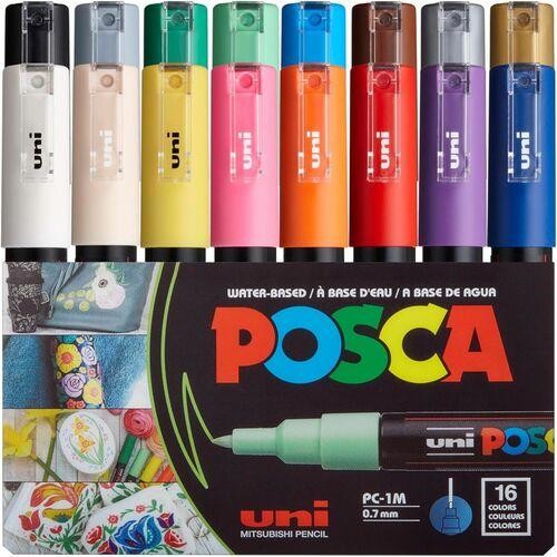 uniball™ POSCA PC-1M, Water-Based Paint Markers, (16 Pack) PC1M16C