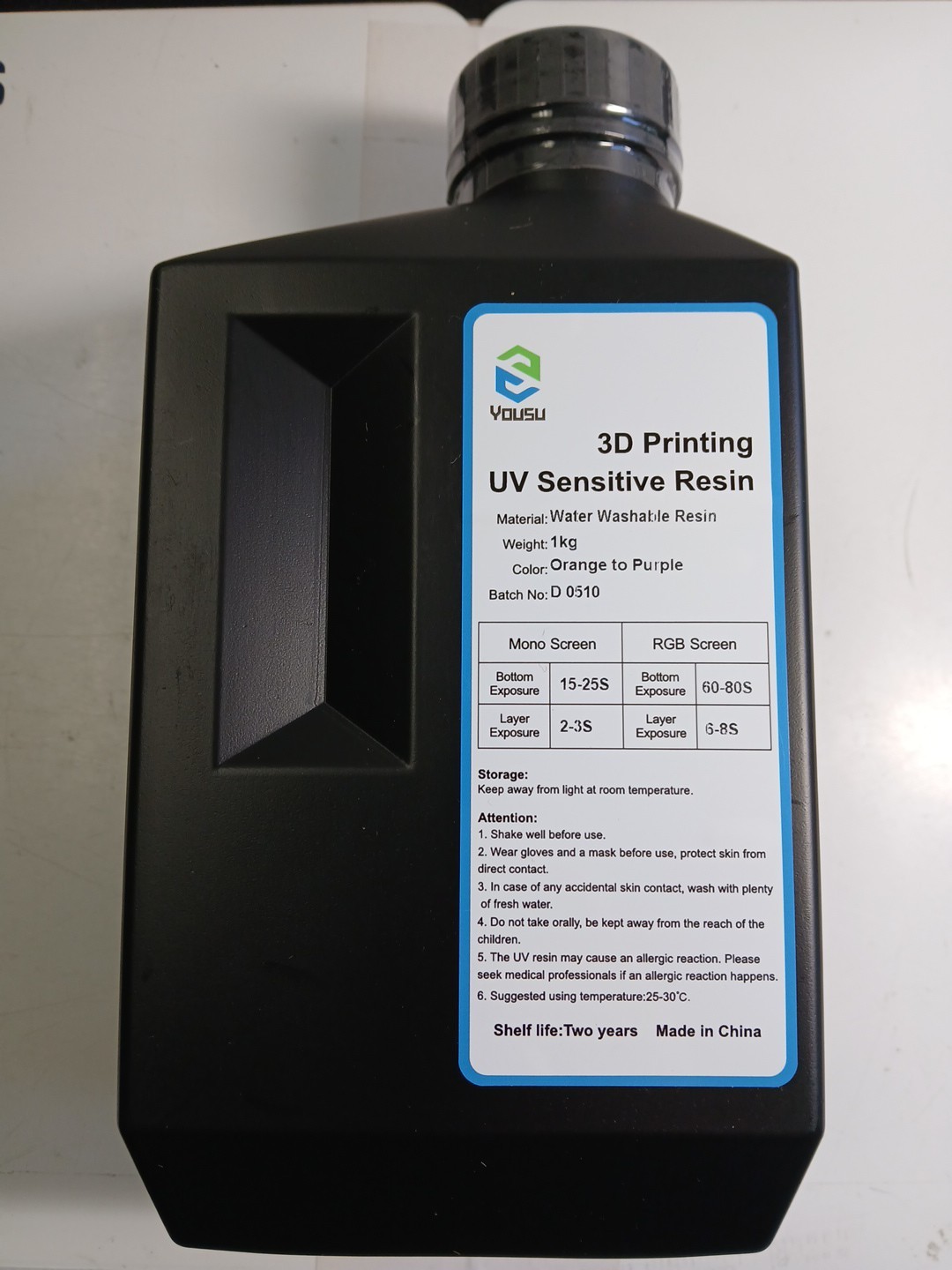 YOUSU 3D Printer Resin UTH Nebula UV Sensitive Orange To Purple D 0510 1kg
