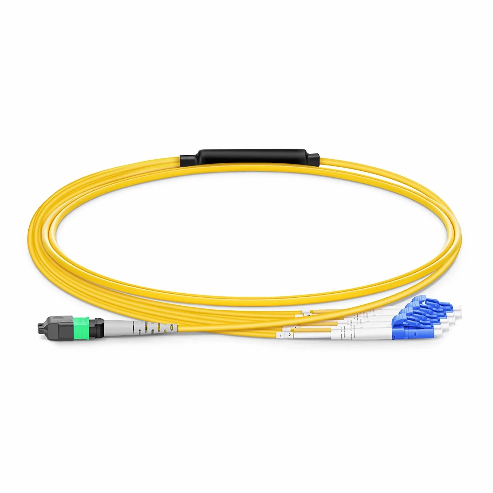 3m  MTP Harness, MTP -8 APC (Female) to 4 x LC UPC Duplex singlemode, 8 Fibers
