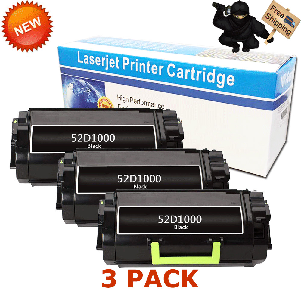 3 PK Toner Cartridge for Lexmark MS811DN MS810DE MS810DTN MS811N M812DN 52D1000