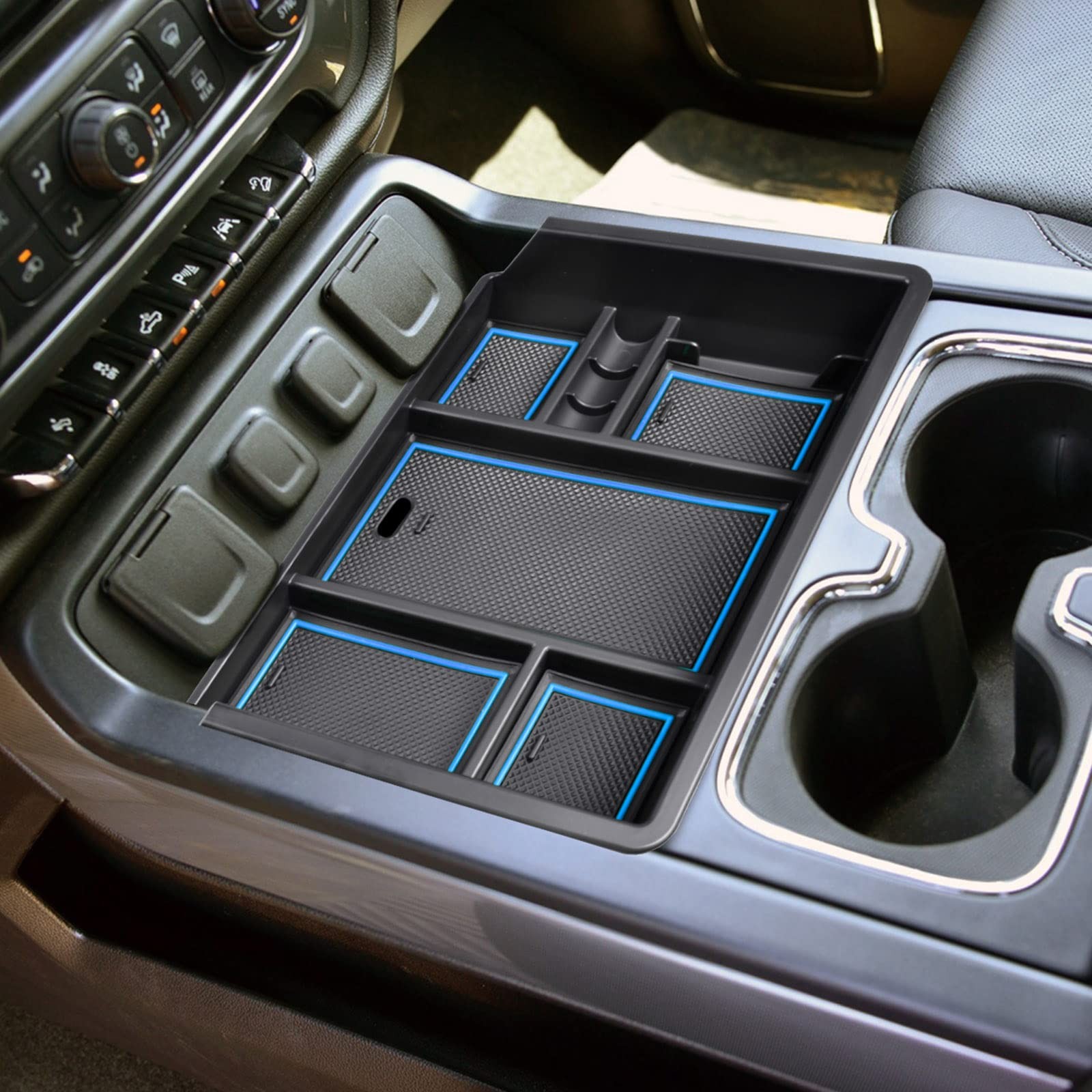Center Console Organizer Tray Compatible with Chevy Silverado 1500/2500HD 2014-2