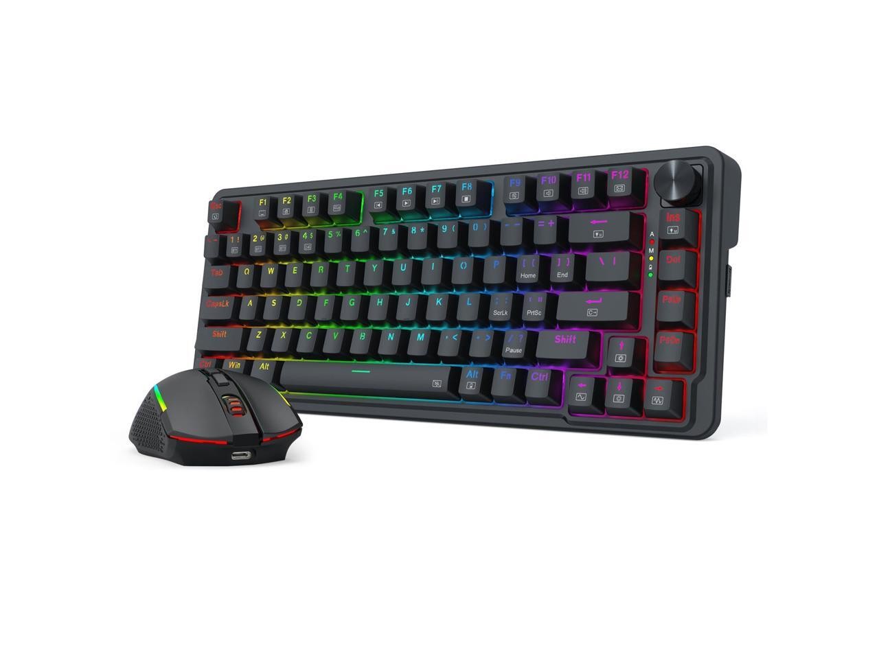 Redragon S168 Combo, K673 PRO 75% Gaming Keyboard + M693 8000 DPI Mouse,