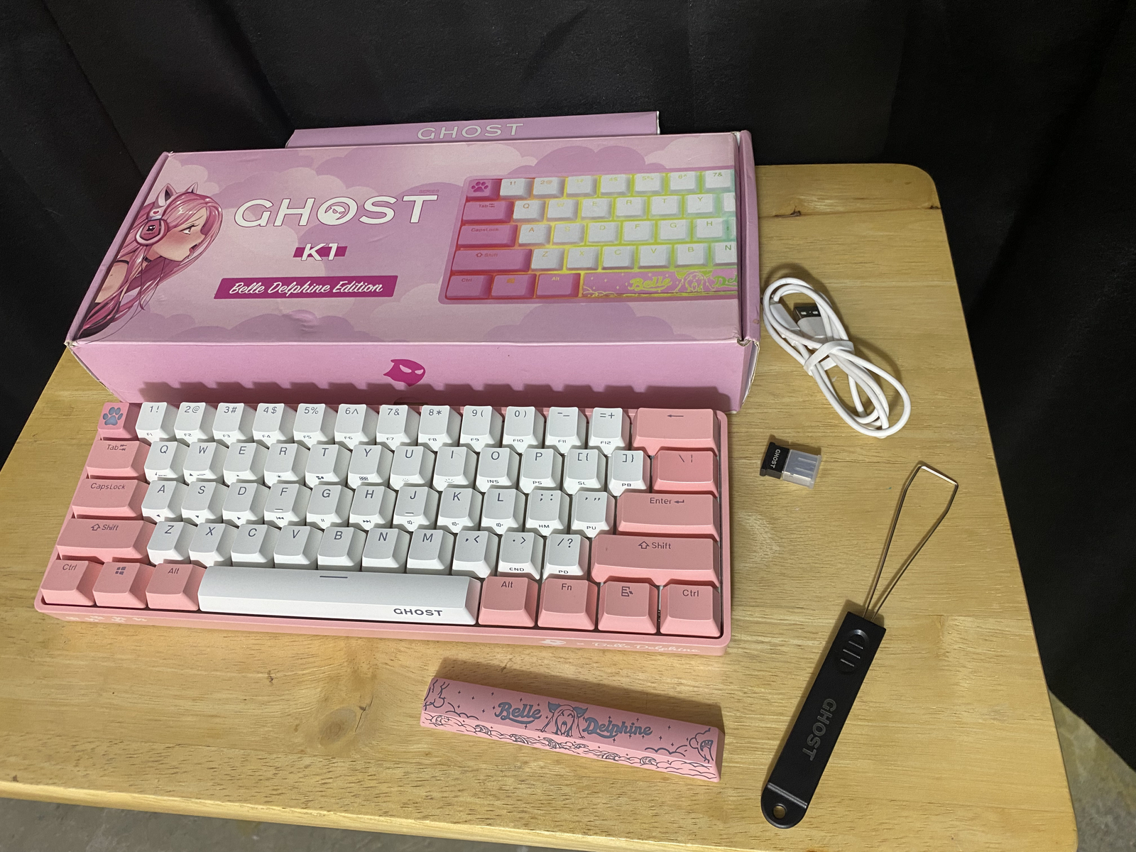 Belle Delphine X GHOST Mechanical Keyboard K1 Wireless -Open And Damage Box-