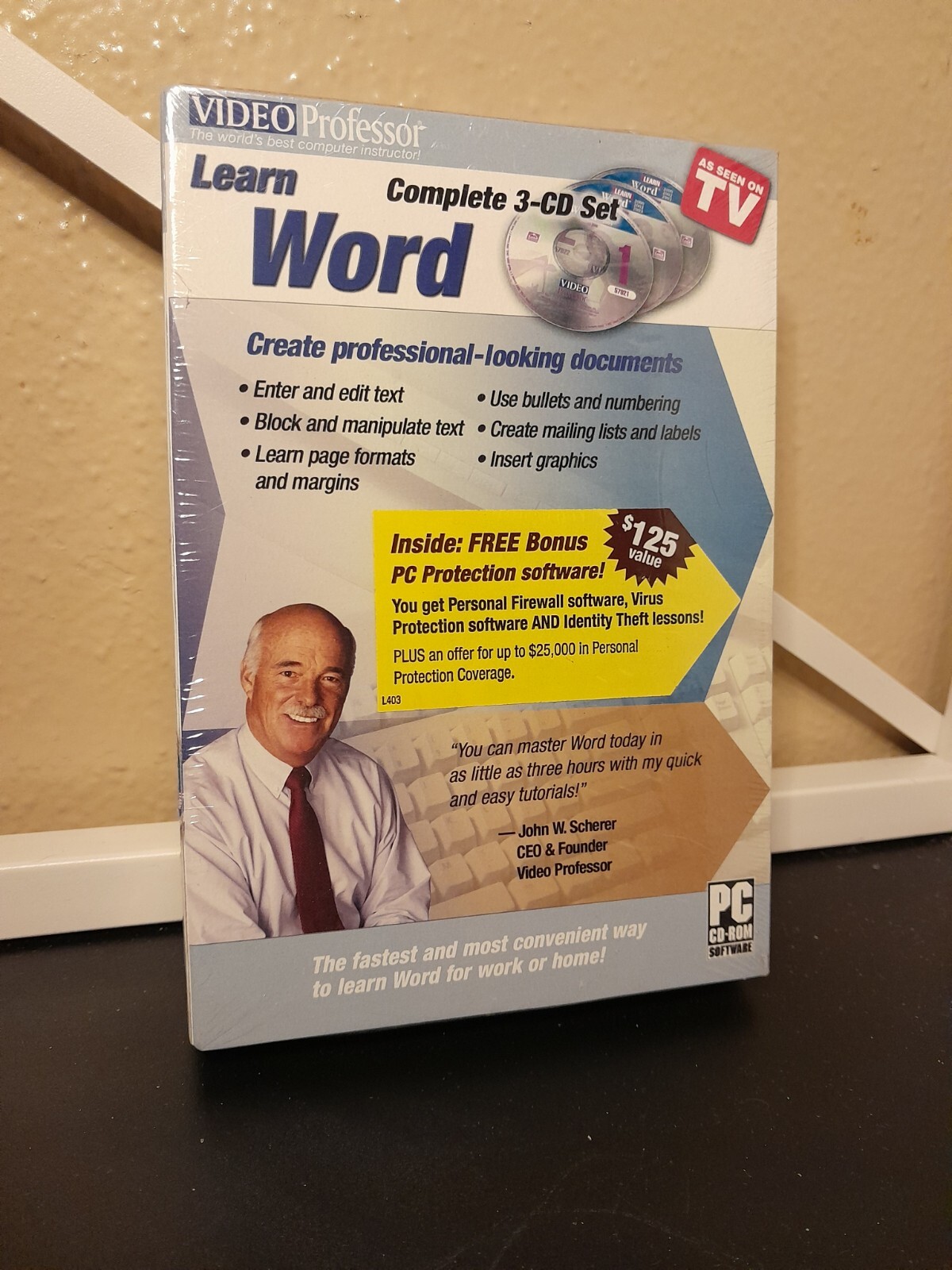 Video Professor Learn Word Complete 3-CD Set Vintage NEW Factory Sealed 