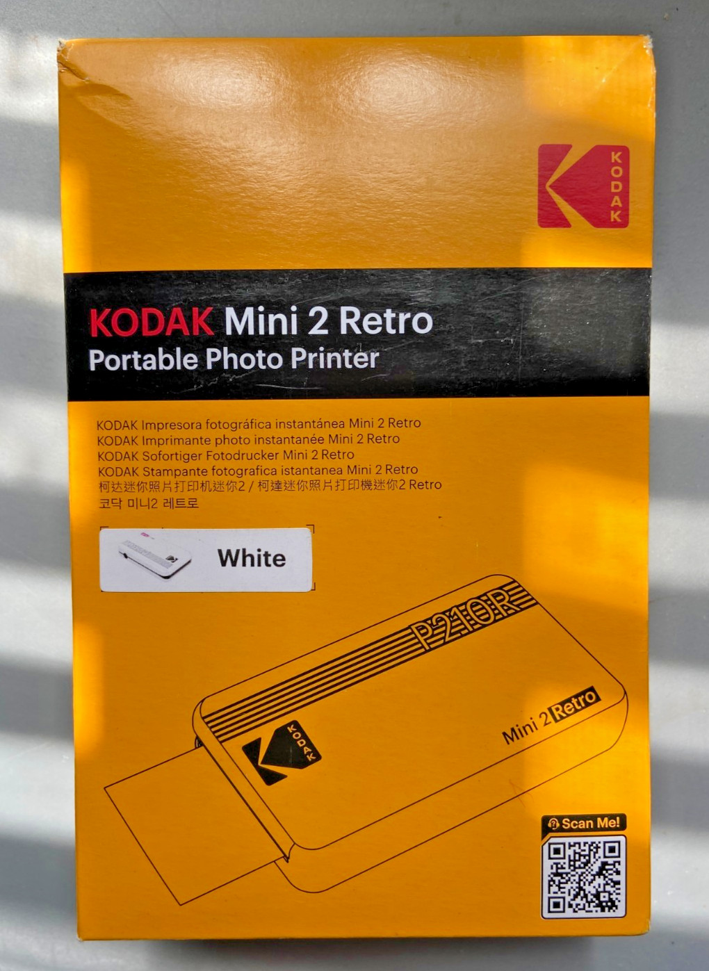 Kodak Mini 2 Retro Bluetooth Portable Dye-Sub Color Photo Printer P210R White