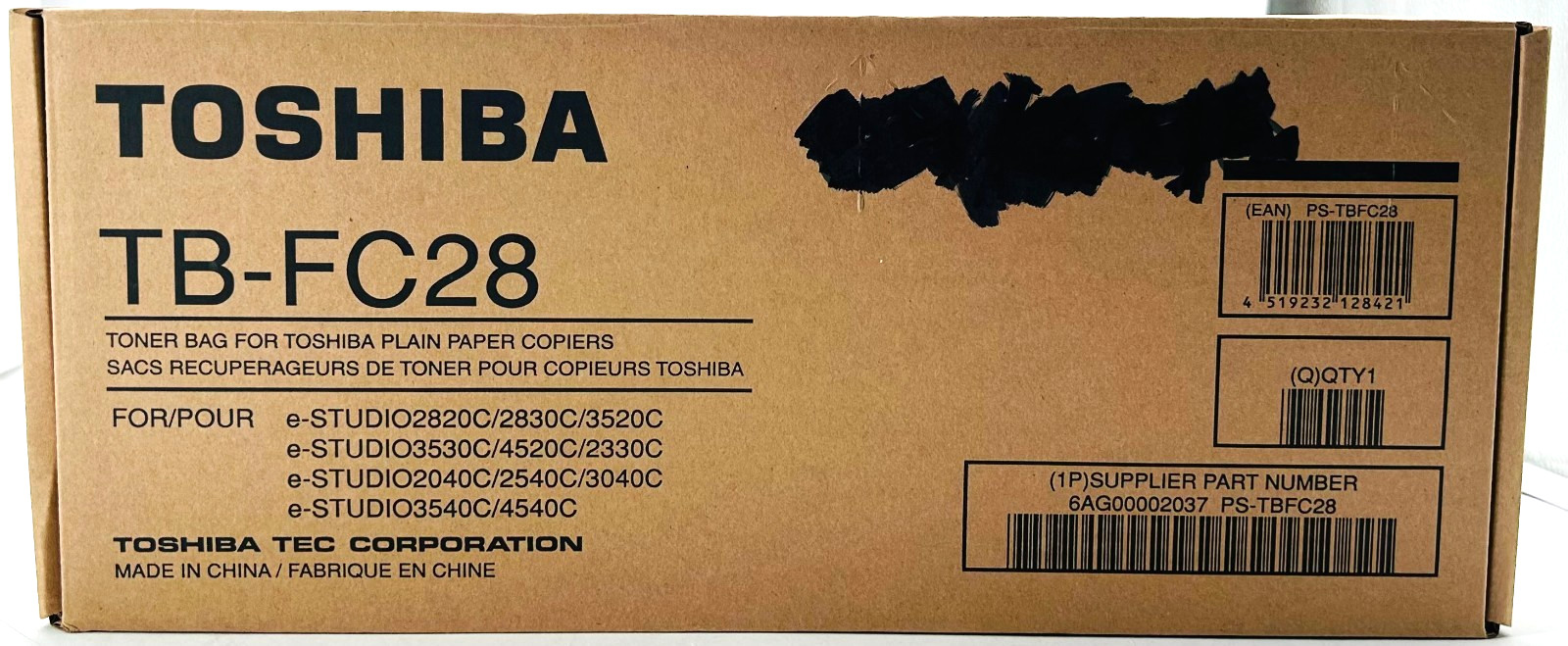 NEW GENUINE TOSHIBA TB-FC28 WASTE TONER BAG FOR PLAIN PAPER COPIER