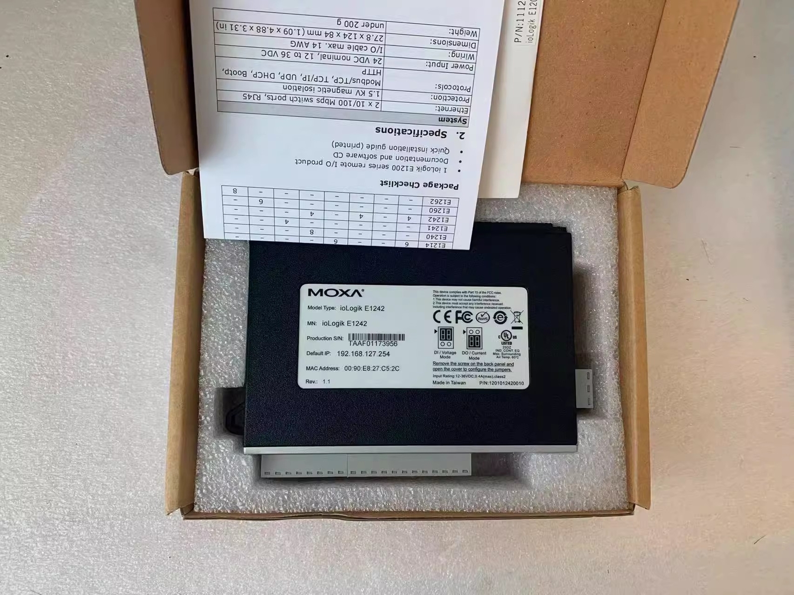 1pcs New MOXA ioLogik E1242 Module Remote Ethernet distributed I/O Module