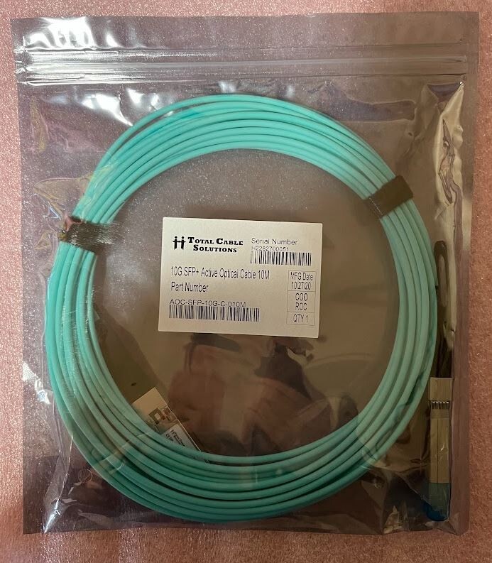 NEW 10G SFP+Active Optical Cable 10M AOC-SFP-10G-C-010M  Total Cable Solutions