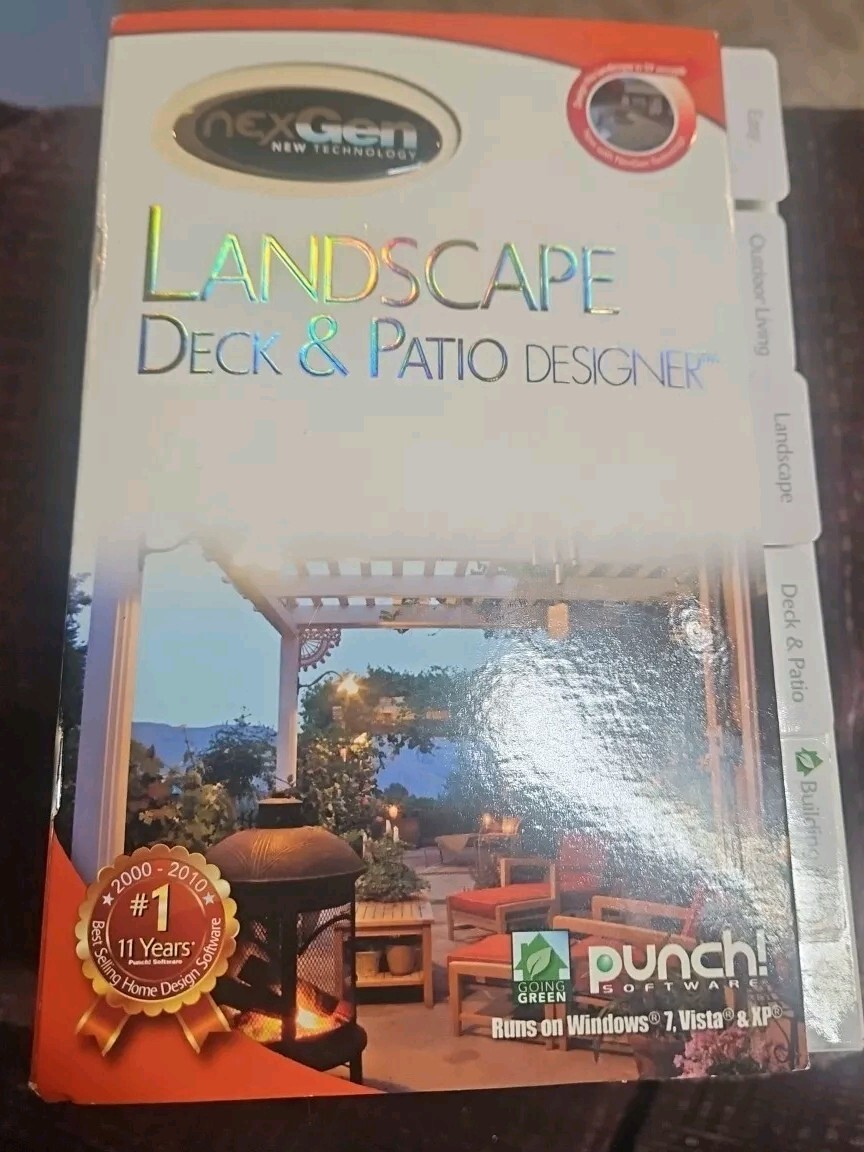 2010 "Landscape Deck & Patio Designer" Punch Software Runs On Windows 7 Vista/XP