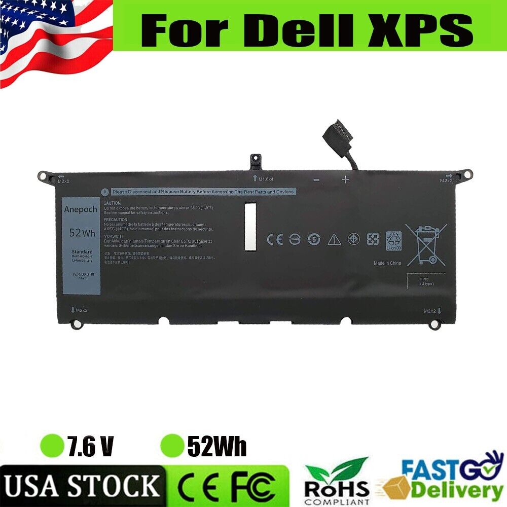 DXGH8 BATTERY FOR DELL XPS 13 9370 9380 INSPIRON 13 7390 7391 2-IN-1 5390 0DRRP